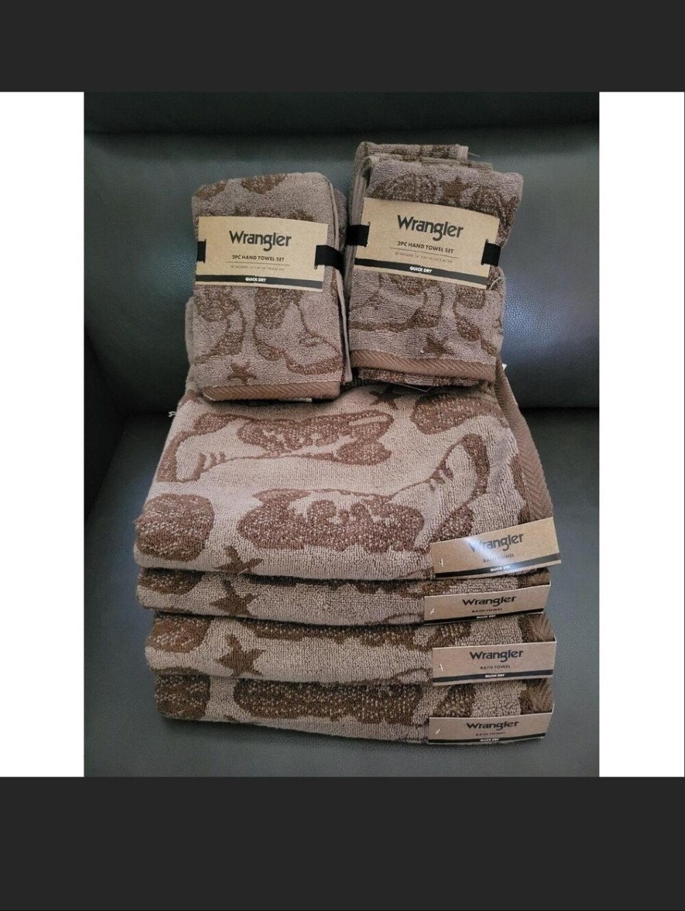 New Wrangler Brown cowboy boots Bath Towel